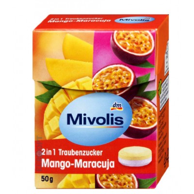 Декстроза Mivolis Traubenzucker 2in1 со вкусом Манго-Маракуя, 50 г 4066447668193