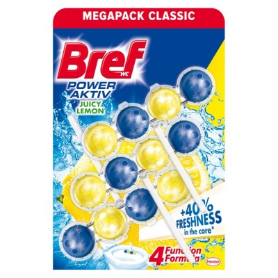 Туалетные блоки для унитаза Bref WC power active lemon  3X50 gr.Венгрия 9000100753371