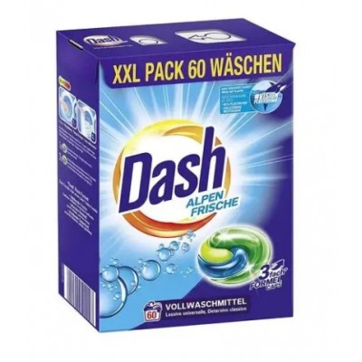 Капсули для прання Dash 3 в 1 Alpen Frische для всіх типів тканин, 60 шт 4012400502097