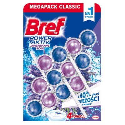 Туалетные блоки для унитаза Bref WC power active lavender 3X50 gr. Венгрия  9000100956192