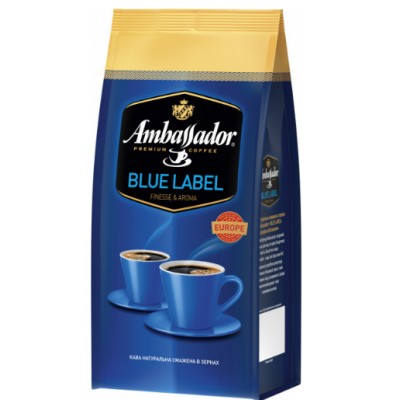 Кава в зернах Ambassador Blue Label 1000г купаж арабіки і робусти Італія 7612654000034