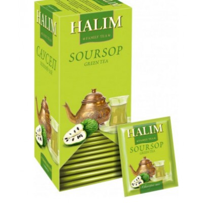 Чай зеленый HALIM байховый мелкий с ароматом саусеп 25 в индивидуальных пакетах 1,5 гр  4820198876531