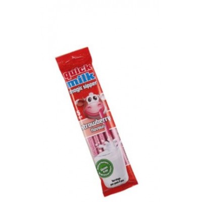 Трубочки для молока полуниця Quick Milk Magic Sipper Strawberry Flavour 6гр 5шт 5996071650655