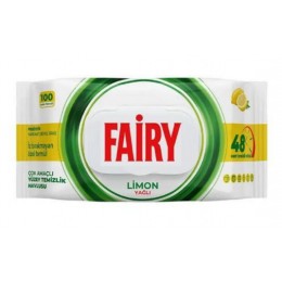 Влажные салфетки для уборки Fairy Lemon – универсальные, без хлора, с ароматом лимона 100 шт 8681554633139 Влажные салфетки для уборки Fairy Lemon – универсальные, без хлора, с ароматом лимона 100 шт 8681554633139