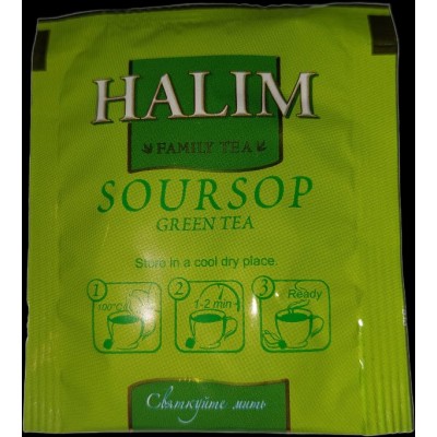 Чай зеленый HALIM байховый мелкий с ароматом саусеп в индивидуальных конвертах по 1,5 гр 4823115401472