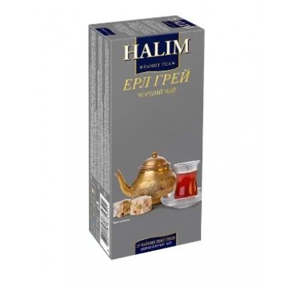Чай чорный HALIM  з ароматом бергамоту  1,5грх25пакетов  4820198874391