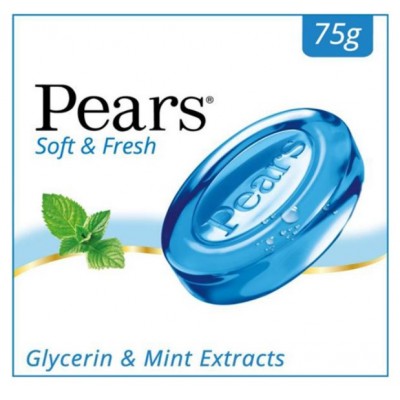 Антибактериальное Мыло глицириновое с екстрактом мяты  Pears Soft & Fresh Soap 75 гр