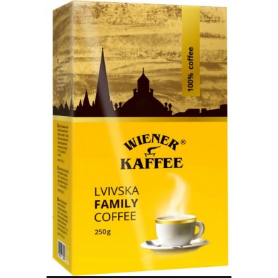 Кофе молотый Віденська кава LVIVSKA FAMILY COFFEE 250 г 100% арабика 4820000373555