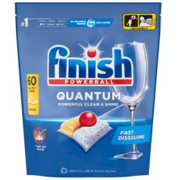 Таблетки для посудомоечных машин Finish Powerball Quantum All in 1 Lemon - 60 шт 5999109583383