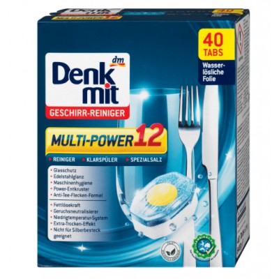 Таблетки для посудомийної машини Denkmit Multi-Power 12 in1 поштучно 4066447413762