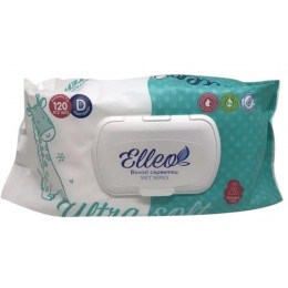 Салфетки ВЛАЖНЫЕ ДЕТСКИЕ ELLEO SOFT С ЭКСТРАКТОМ АЛОЭ И КЛАПАНОМ 120 ШТ 4820237500458