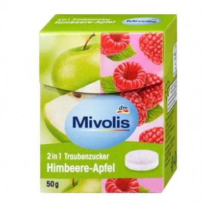 Декстроза Mivolis Traubenzucker 2in1 Himbeere-Apfel Малина Яблуко, 50 г 4066447668179