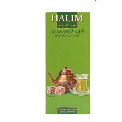 Чай зеленый HALIM байховый мелкий 25 пакетов 1,5 гр   4820198874384